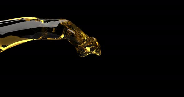 Jet of Dark Beer on a Black Background alt