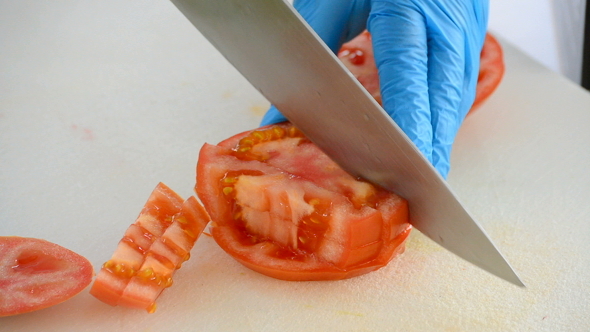 Cutting Tomato in a Recipe