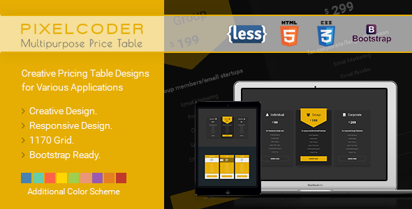 CP - Multipurpose HTML Pricing Table 80+ Unique Design