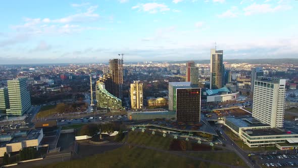 Aerial view of the downtown of Vilnius, Lithuania