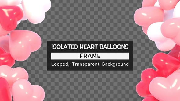 Isolated Heart Balloons Frame alt