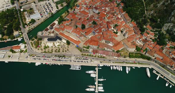 Kotor City Aerial Top View