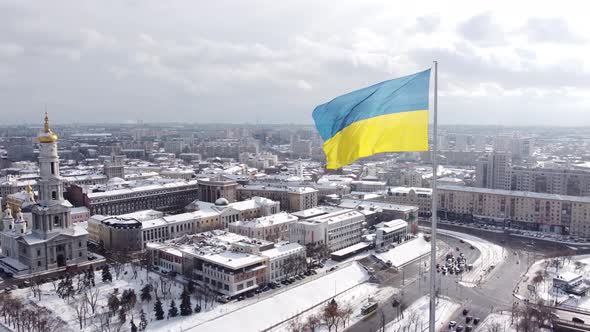 Ukrainian Flag in the Wind