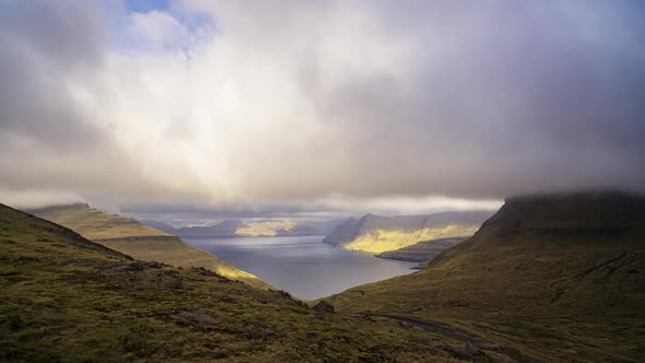 Dramatic Landscape And With Clouds Casting Shadows