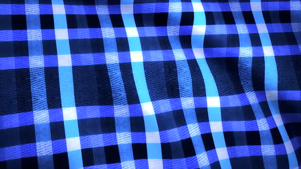 Blue grid pattern on piece of fabric