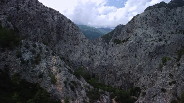 Landscape of Stone Grey Mountains in Turkey Filmed By Drone at a Summer Day