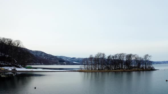 Aerial view of Lake Toya