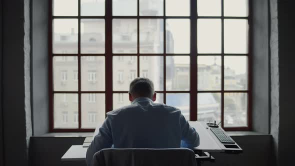 Young man at work