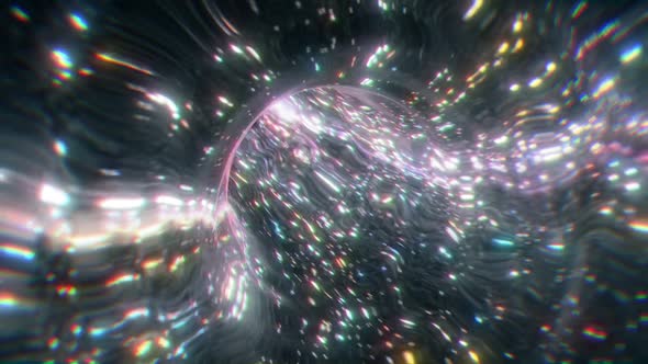 Flying Through Wormhole Looped Scifi Digital Animation