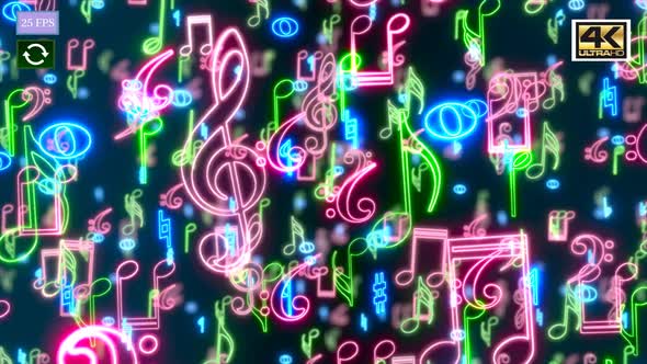 Music Notes Vj A3 4K