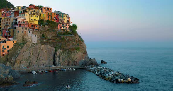 Manarola Village Cinque Terre Park Italy During a Summer Day Vacation Italy Colorful Coast Manarola