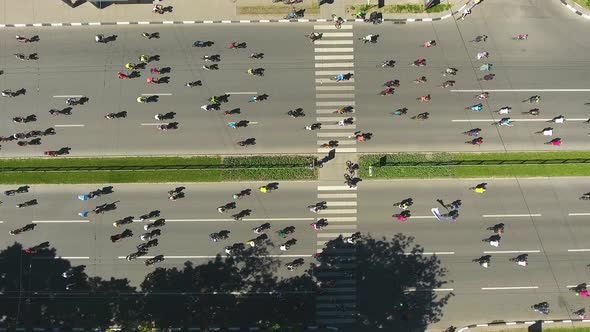 City Road with Plenty of Cyclists Riding their Bikes