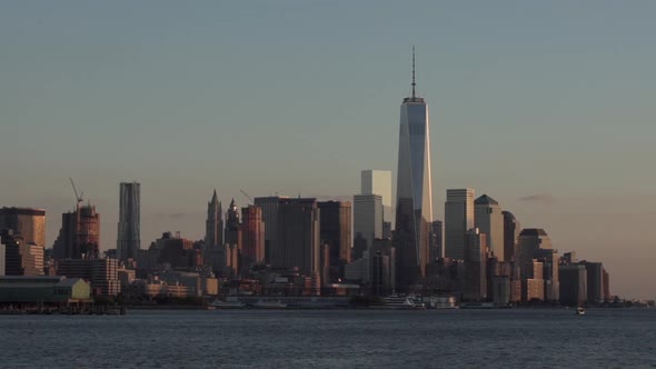 View of skyscrapers in Lower Manhattan, New York City, New York, USA