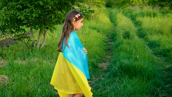 Patriot Child with Ukrainian Flag