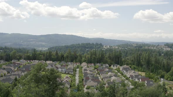 Issaquah Highlands Washington Aerial View New Homes Surrounded By Natural Beauty Of Nature Forest