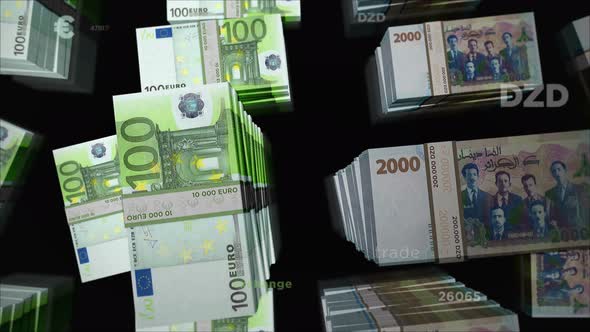 Euro and Algeria Dinar money exchange loop