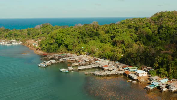 City and Port on Balabac Island, Palawan, Philippines