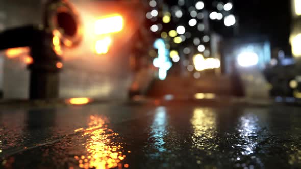 Neon Bokeh Lights at Rainy Night alt
