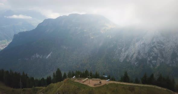 This Drone shot is taken from a mountain Top in Switzerland. The mountain is called Hirzli and is lo