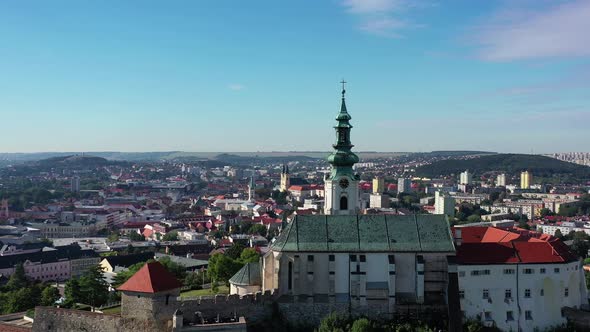 Aerial view of the castle in the city of Nitra in Slovakia