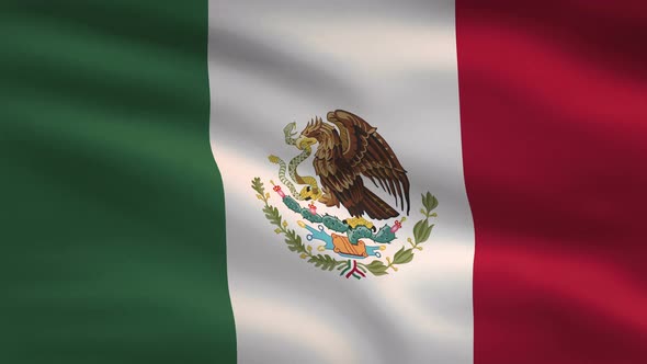 Mexico Windy Flag Background 4K