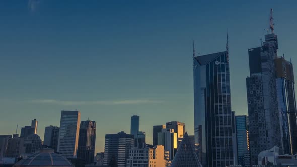 Nightfall in Melbourne timelapse