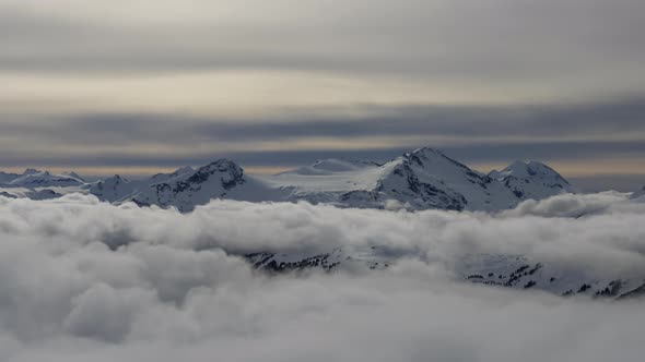 Beautiful Time Lapse View of Whistler Mountain and Canadian Nature Landscape