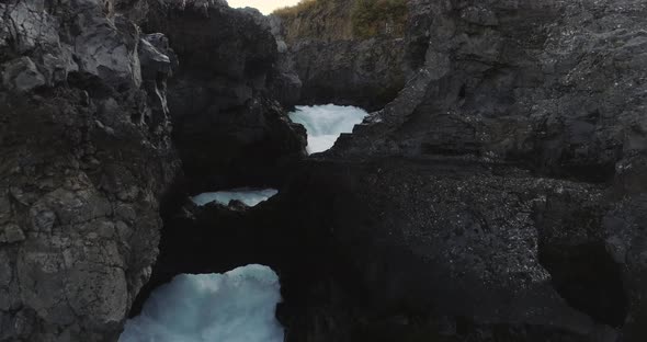 Barnafossar Waterfall in Iceland