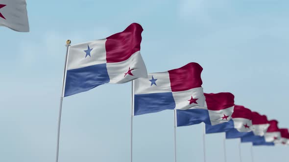 Panama Row Of Flags 