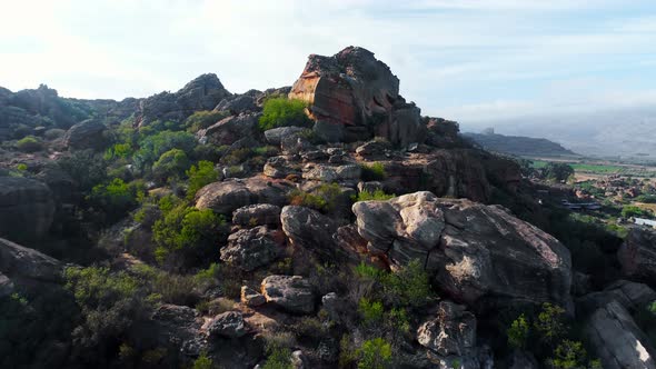 Rock formation on landscape