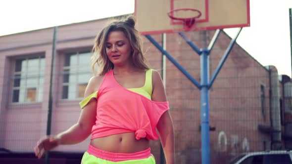 Portrait of a Woman on the Basketball Court