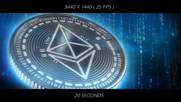 Ethereum Blockchain Coin - Ultrawide WQHD Background