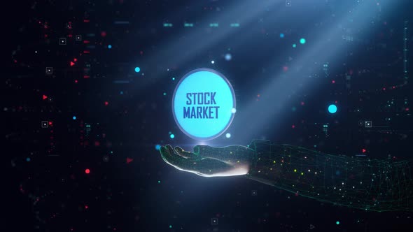 Digital Tech Hand Presentation Stock Market
