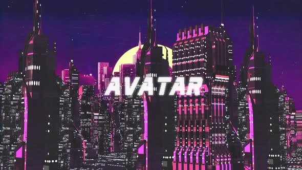 Retro Cyber City Background Avatar