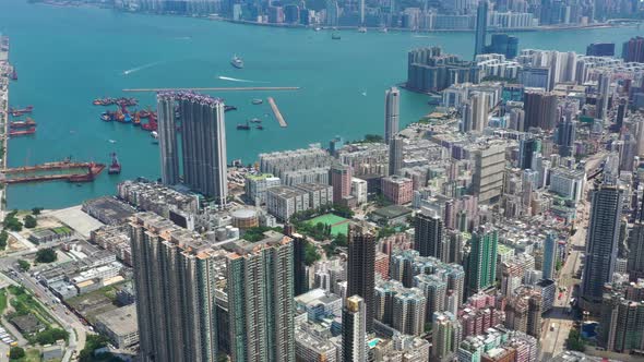 Top down view of Hong Kong city