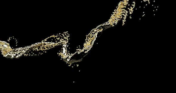 Golden Liquid Swirl 3d Realistic alt