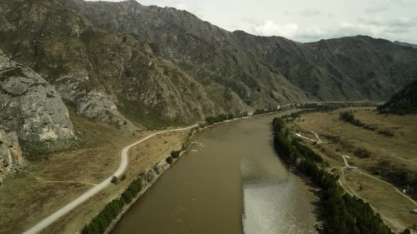 Landscape with Highway Mountains and River