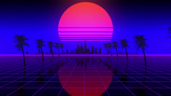 3d Synthwave Background