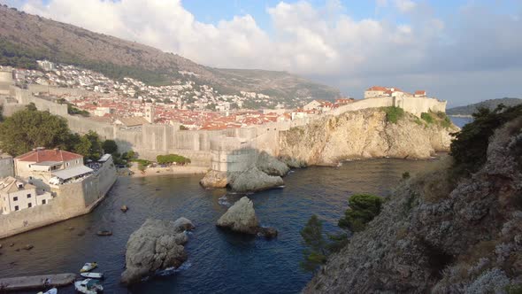 Panorama on Top of Dubrovnik City of Croatia