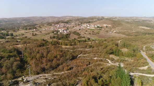 Dry Grass And Village Houses