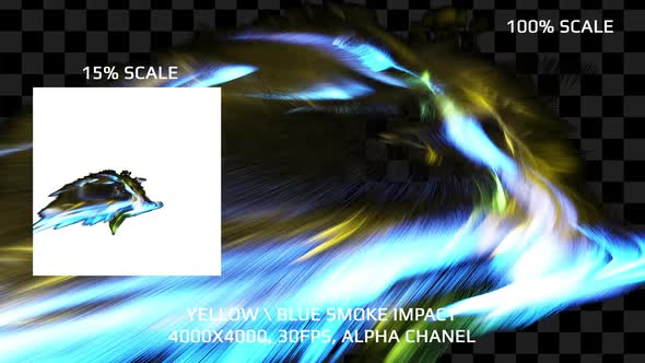 Blue And Yellow Smoke Impact 2 - 4000x4000, Alpha alt