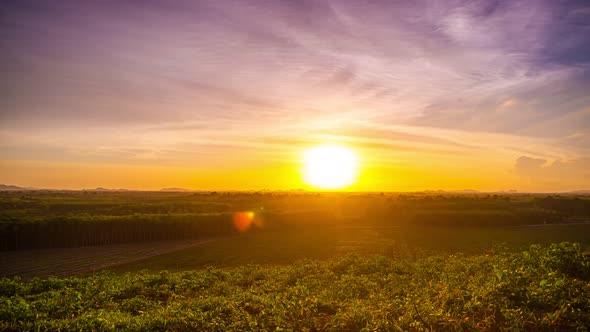 View of Colorful dramatic sky sunset or sunrise with Moving clouds background