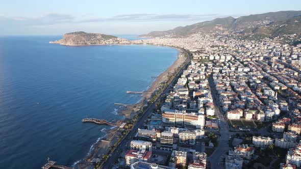 Alanya, Turkey - a Resort Town on the Seashore. Aerial View