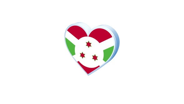 Burundi Flag Heart Shape