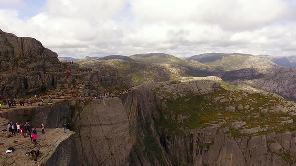 Aerial view of the Pulpit Rock, Norway