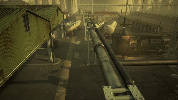 Industrial View at Oil Refinery Plant Form Industry Zone alt