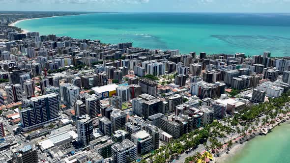 Sights tourism landmark of Alagoas Brazil. Landmark beach at Northeast Brazil.