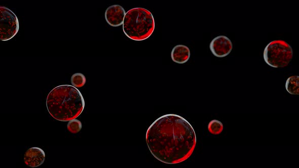 Bubbles red oil, serum