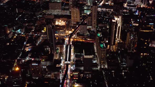 Siam and Rachathewi Districts Aerial Views, Rooftop Bar, in Bangkok, Thailand