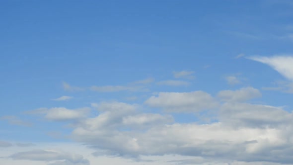 Clouds time lapse, beautiful blue sky with clouds